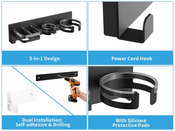 hair dryer wall mount