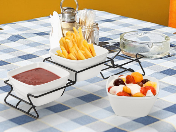 Square Bowl Chip & Dip Serving Set