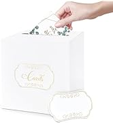 LIKAJON 1 Pack White Card Box for Party, 8.7" White Gift Card Box Money Box for Birthday, Wedding...