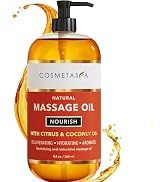 Natural Nourishing Citrus & Coconut Massage Oil- Smooth Glide, Non Greasy Therapeutic Massage Oil...