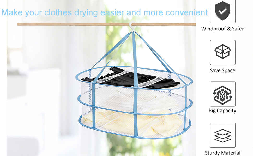Folding Mesh Clothes Drying Rack