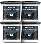 Large Moisture Absorber Buckets, 14 oz Each, Activated Carbon, 4 Pack | 14 oz Net Fill with 2 oz ...