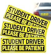 Student Driver Magnet for Car, 3 Pack Please Be Patient Car Magnet, Reflective & Easy to See, Str...