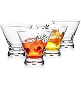 OUWO Martini Glasses Set of 4, 8oz Stemless Martini Cocktail Glasses for Margarita, Cosmopolitan,...