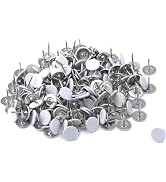100 Pcs Thumb Tacks White Flat Rounded 11mm/0.43" Nailhead L13mm/0.51" Decorative Pin Push Pins H...