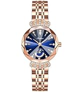 FANMIS Women's Luxury Rose Gold Watches Diamond Dial Easy Read Time Watch Elegant Dress Watch Sta...