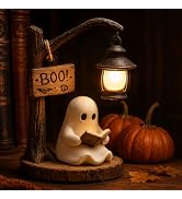 OXHGWRK Halloween Lamp Ghost Bookshelf Lantern Nightlight Reading Book Nook Night Light Witch Lam...
