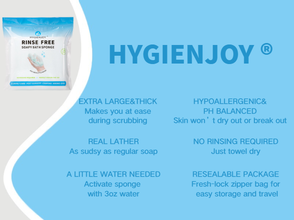 Hygienjoy No Rinse Bath Sponges