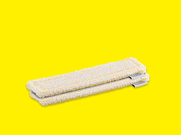 Yellow and white microfiber pads in front of yellow background