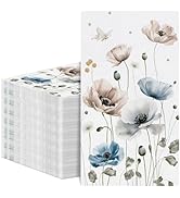 NatNarr 60 Pcs Floral Paper Napkins, 2-Ply Watercolor Boho Floral Guest Napkins Disposable Hand T...