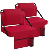 janiry Stadium Seat 2 Pack for Bleachers with Back Support,Portable Bleacher Chairs with Back and...