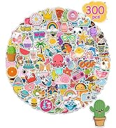 300 Pcs Stickers for Kids, Cute Water Bottle Vinyl Waterproof Laptop Stickers for Students Gifts ...