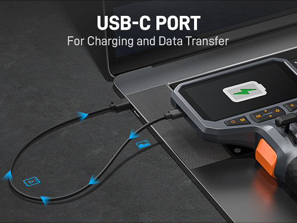 Articulating Borescope with Dual Lens Endoscope Inspection Camera with Rechargeable Battery