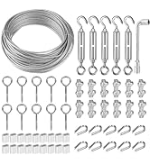 TooTaci 1/16 Wire Rope Kit, 100ft 7x7 Strand Core Vinyl Coated Stainless Steel Cable with M5 Turn...