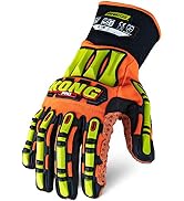 Ironclad mens Cut Resistant Work Gloves, Orange - Yellow Tpr, Large Pack of 1 US