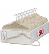 Home-it Premium Velvet Hangers 50 Pack - Ivory Suit Hangers Non-Slip - Heavy duty Clothes Hangers...