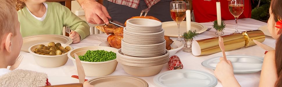 family table that use the eco bowls