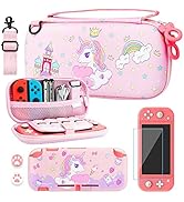 RHOTALL Carrying Case for Nintendo Switch Lite, Cute Case Cover Accessories Bundle for Switch Lit...