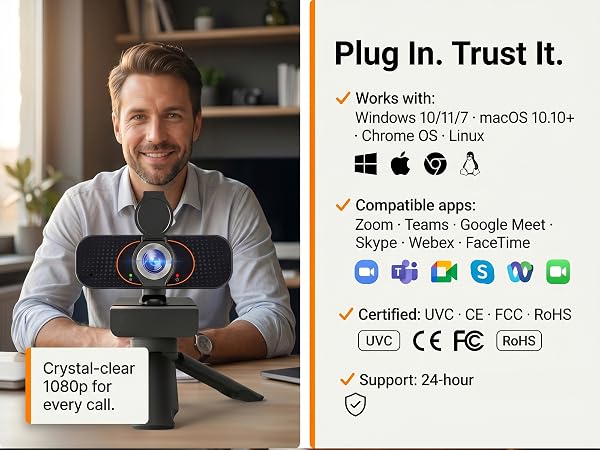 compatible webcam,certified webcam,what's in the box