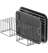 KORRTFID Kitchen Cabinet Organizer, Steel Cookware Holder, Divided Holder with 5 Slots for Skille...