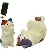 Eysinyge Cat Phone Stand and Eyeglass Holder, White Resin Decorative Organizer, Desktop Accessori...
