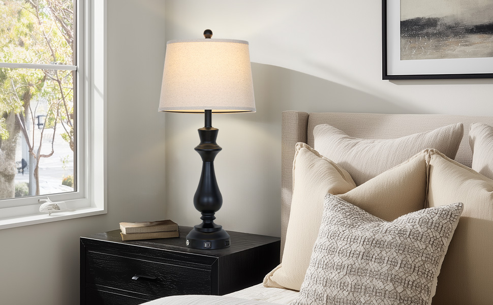 black table lamp