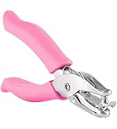 Single Hole Punch Metal Pink, 1/4” Hole Puncher with Soft Grip Handles for Paper and Crafts Round...