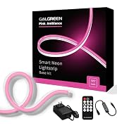 Galgreen Neon Rope Lights, 16.4ft Rope Lights with Dimmable Remote and Adapter, Waterproof Flexib...