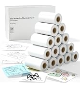 iDPRT Mini Thermal Sticker Paper - (57x29mm, 3.5m/Roll) for Instant Cameras Sticker Printer S1- R...