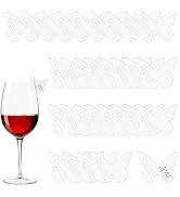 HOBBIESAY 30Pcs Acrylic Butterfly Drink Tags Wine Glass Butterfly Blank Party Drinking Tags Acryl...