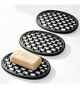 OTHIX 3 Pack Silicone Soap Dish for Shower, Self Draining Bar Soap Holder with Hollow Drainage De...