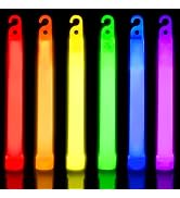 HAKDAY 12PCS Ultra Bright Glow Sticks Bulk, Emergency Glow Sticks 6 Inch Lightsticks Light Up Neo...