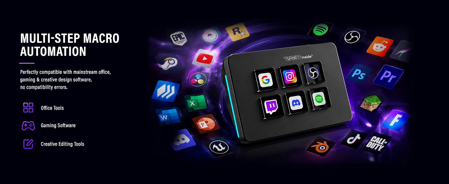 streaming deck stream macro pad keypad keyboard key custom programmable gaming shortcut customized