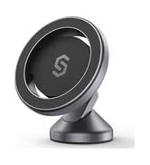 SYNCWIRE MagSafe Car Mount, Adjustable Magnetic Phone Holder, Space Gray | 360° Rotating Strong M...
