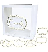 FALIZIFU White Card Box for Party Gift Card Box Holder Clear Card Box for Wedding Reception Brida...