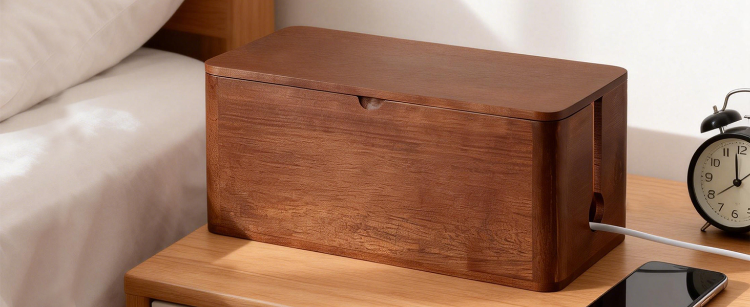 Wood Cable Management Box
