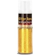 Go Ho Hair and Body Glitter Spray,Festival Glitter Powder Makeup for Hair/Body/Clothes,Gold Glitt...