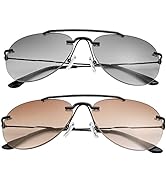 MIRYEA 2 Pairs Bifocal Reading Sunglasses UV400 Protection Outdoor Sun Readers Shades Anti Blue L...
