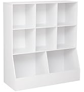 DINZI LVJ Toy Storage Organizer, Kids Bookshelf, Wood Toy Storage Cabinet, 3-Tier 8 Cubby Childre...