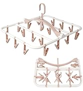 Foshine Clothes Drying Racks Foldable Clip Hangers Drip Hanger Plastic with 20 Drying Clips (Ligh...