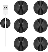 Shintop Cable Clips, 6 Pack Black Cable Holder Cord Organizer Wire Clips for Organizing Desk Nigh...