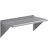 Stainless Steel Wall Shelf | NSF Certified | Appliance & Equipment Metal Shelving | Kitchen, Rest...