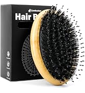 Bamboo Boar Bristle Hair Brush for Women, Men & Kids – Detangling Brush for All Hair Types (Fine,...