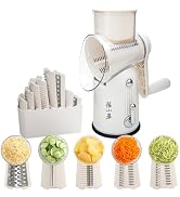 ZHANG XIAO QUAN SINCE 1628 5-in-1 Interchangeable Blades Rotary Cheese Grater Hand Crank, Tumblin...