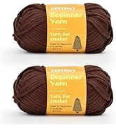 Crochet Yarn for Crocheting & Knitting, Soft Cotton Yarn for Beginners Easy-to-See Stitches, Wors...