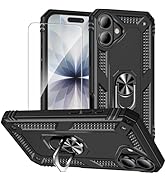 HNHYGETE for iPhone 17 Case with Screen Protector: 360°Grade Rotatable Kickstand (Non-Slip) Milit...