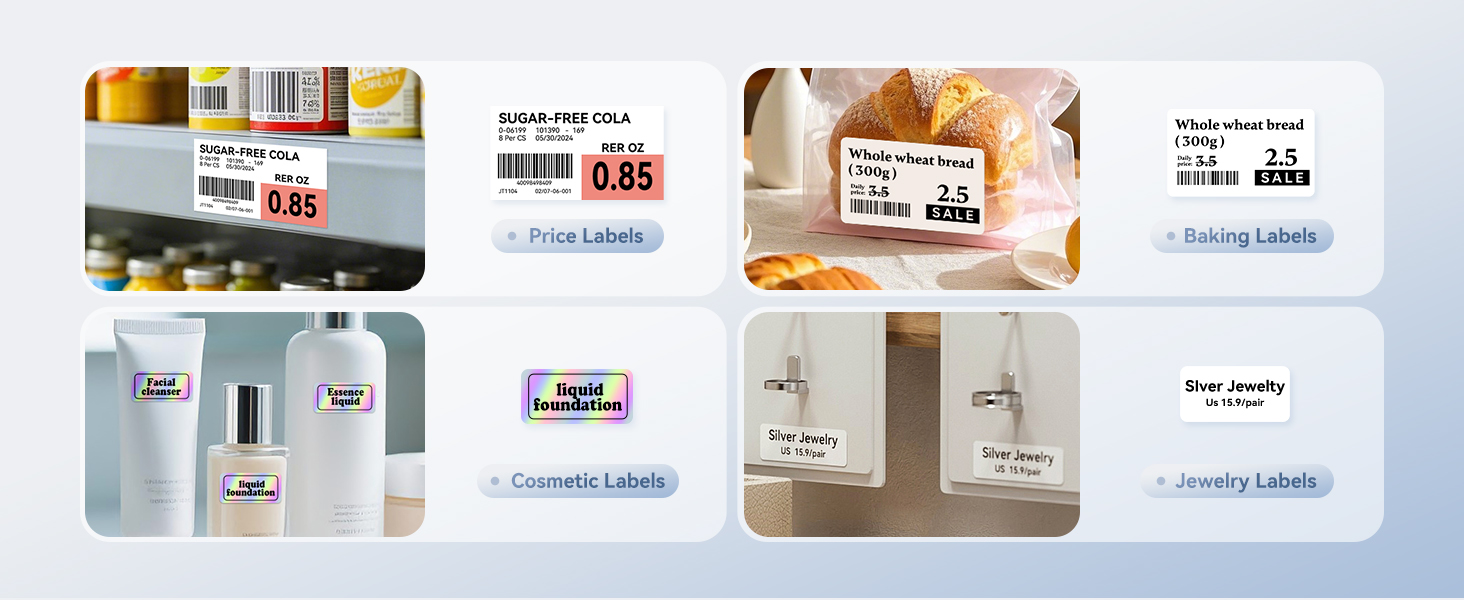 NIIMBOT M2 Thermal Transfer Labels for Small Businesses, Jewelry, Jar, Logo, Name, Date Labeling