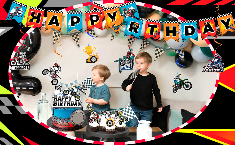 dirt bike birthday party decorations