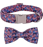 ARING PET American Flag Dog Collar-Cotton 4th of July Dog Collar with Bow, Cute Independence Day ...