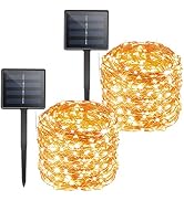 Brightown Outdoor Solar String Lights, 2 Pack 72Feet 200 Led Solar Powered Fairy Lights with 8 Mo...